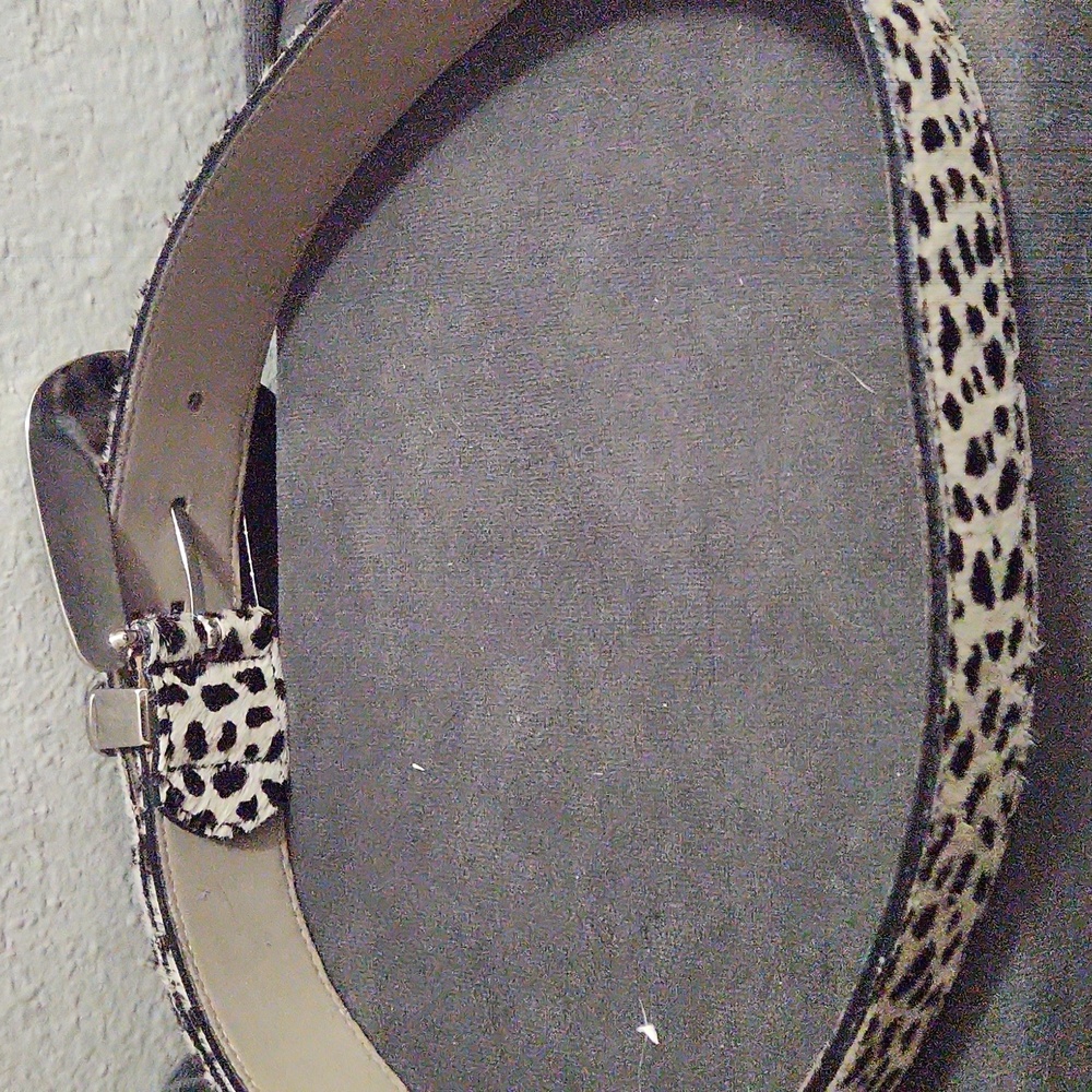 Streets Ahead Black and White Leopard Print Western Buckle Belt - Picture 4 of 5
